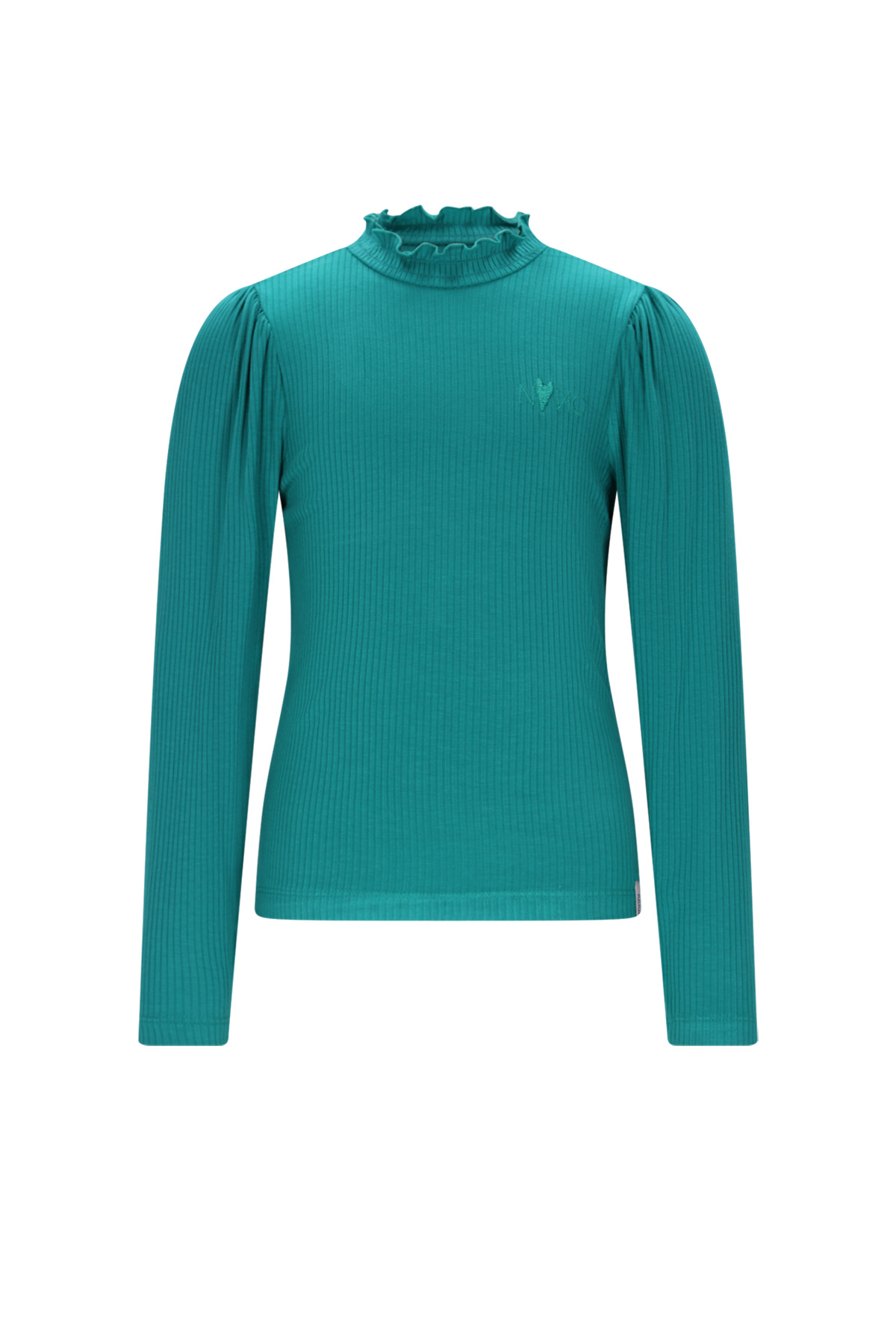 NoNo winter jersey t-shirt meisjes - groen - Koss - rib, ecovero