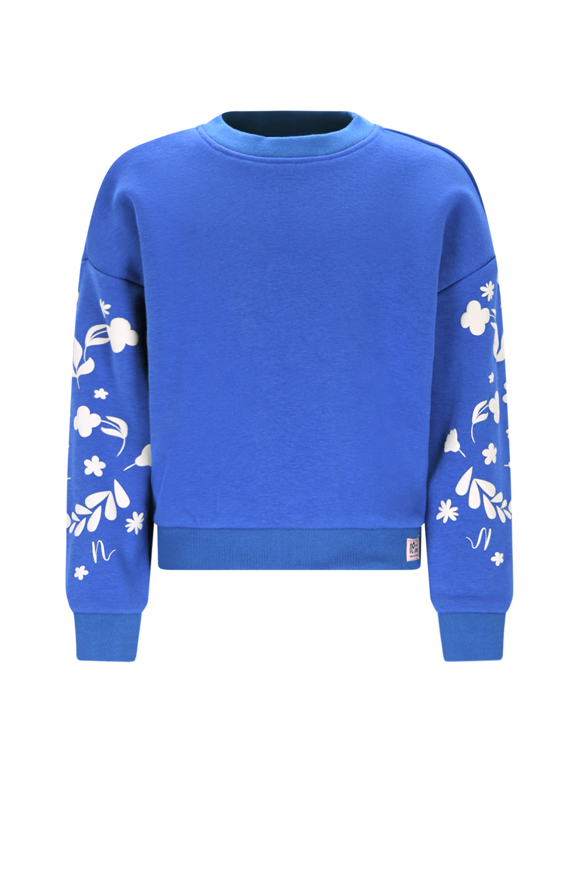NoNo winter sweater meisjes - blauw - Ko - furry, mouwprint