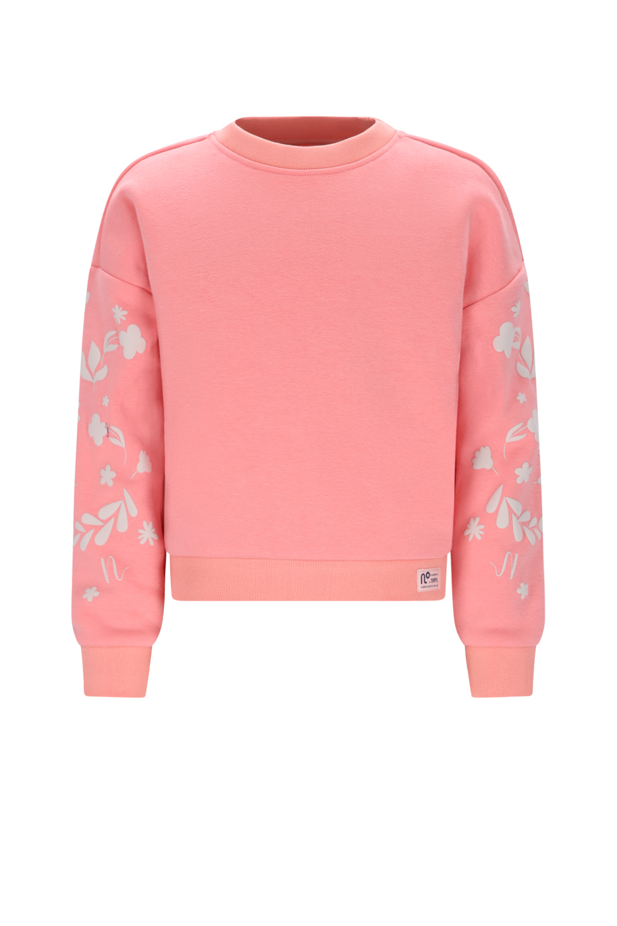 NoNo winter sweater meisjes - roze - Ko - furry, mouwprint