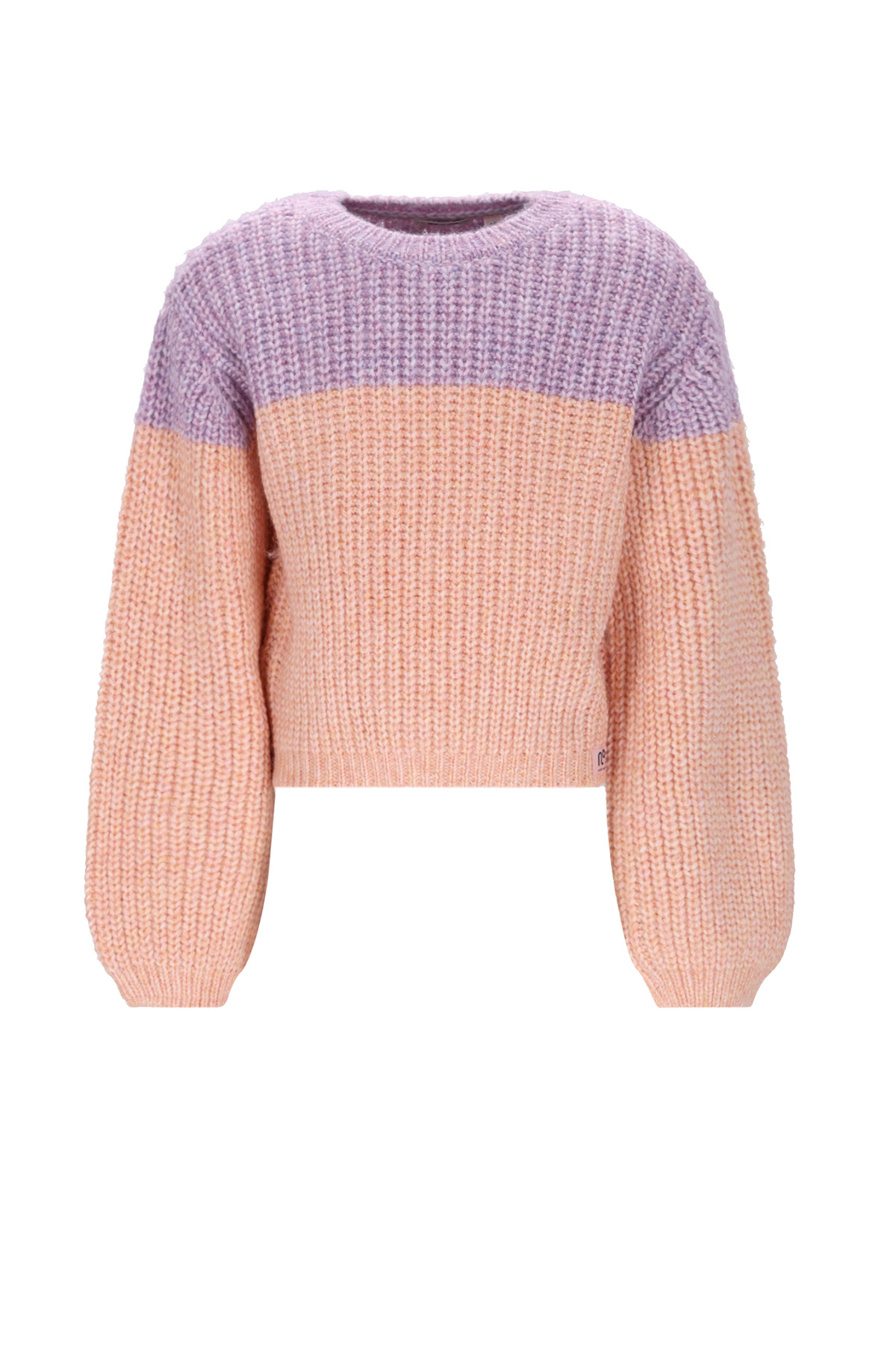NoNo winter sweater meisjes - oranje - Kem - gebreid, colorblock