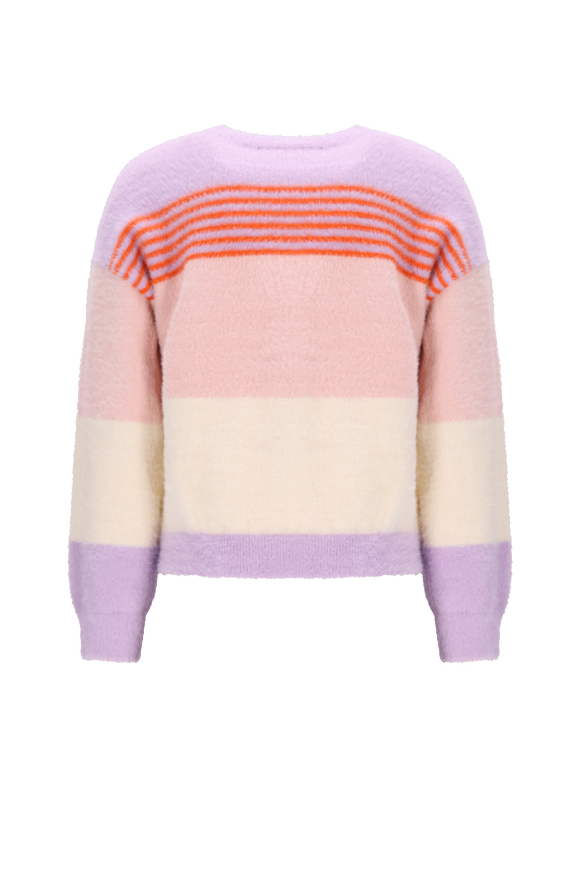 NoNo winter sweater meisjes - paars - Kendra - flully, gestreept