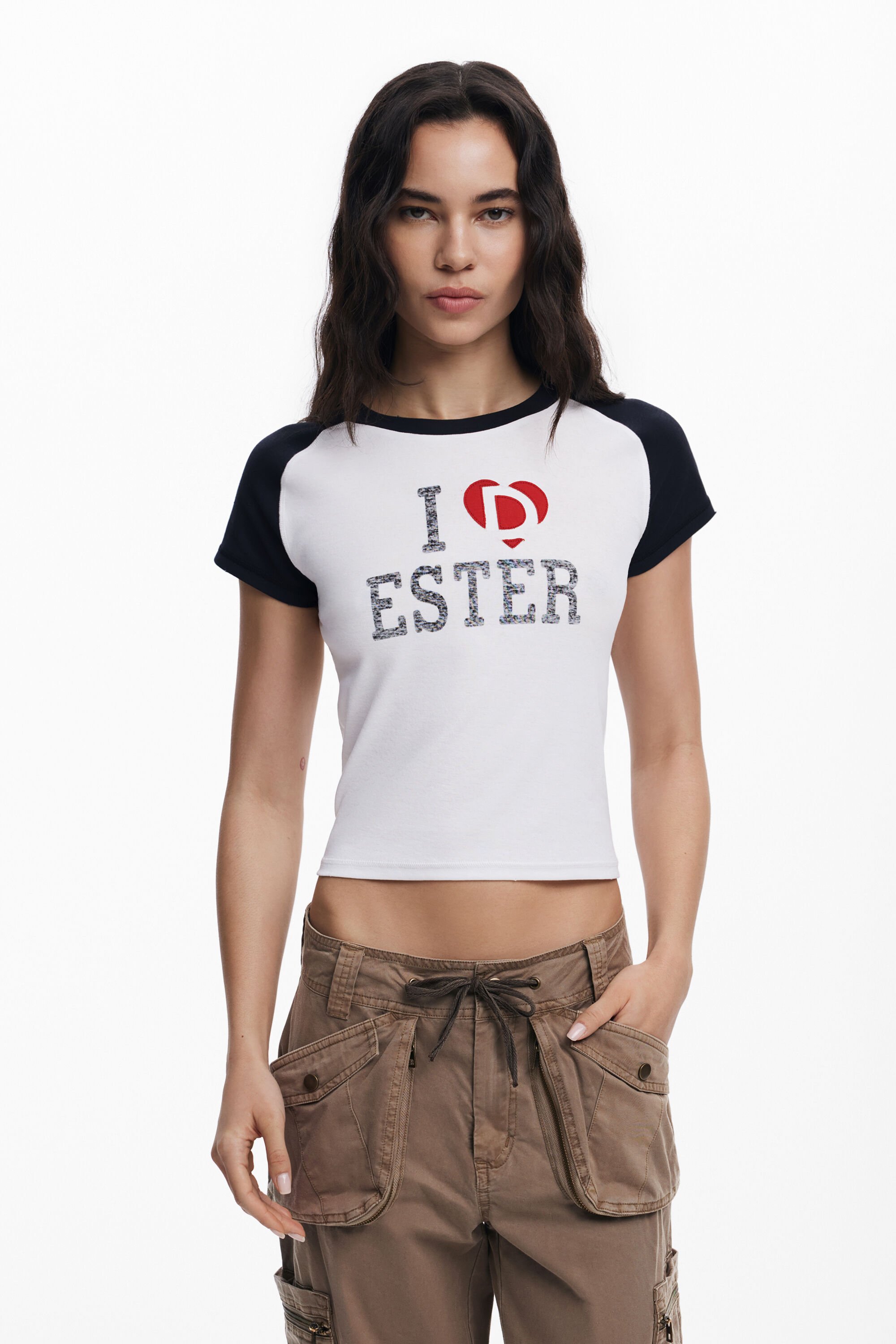 Desigual T-shirt I love Ester - WHITE