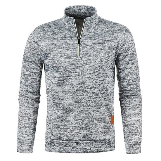 LONGJIANG Live Toptrui met lange mouwen, warm, zacht, trendy, eenvoudig, casual, losvallend heren-T-shirt om te winkelen 3XL lichtgrijze kleur