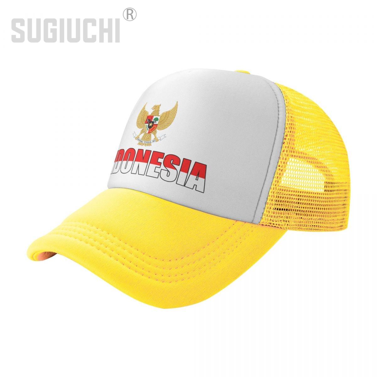ALLRICK Mesh Cap Hat Indonesië Brief Vlag Embleem Trucker Verjaardagscadeau voor Unisex WoUnisex geboren Alle mensen Retro Baseball Caps Cool One Size