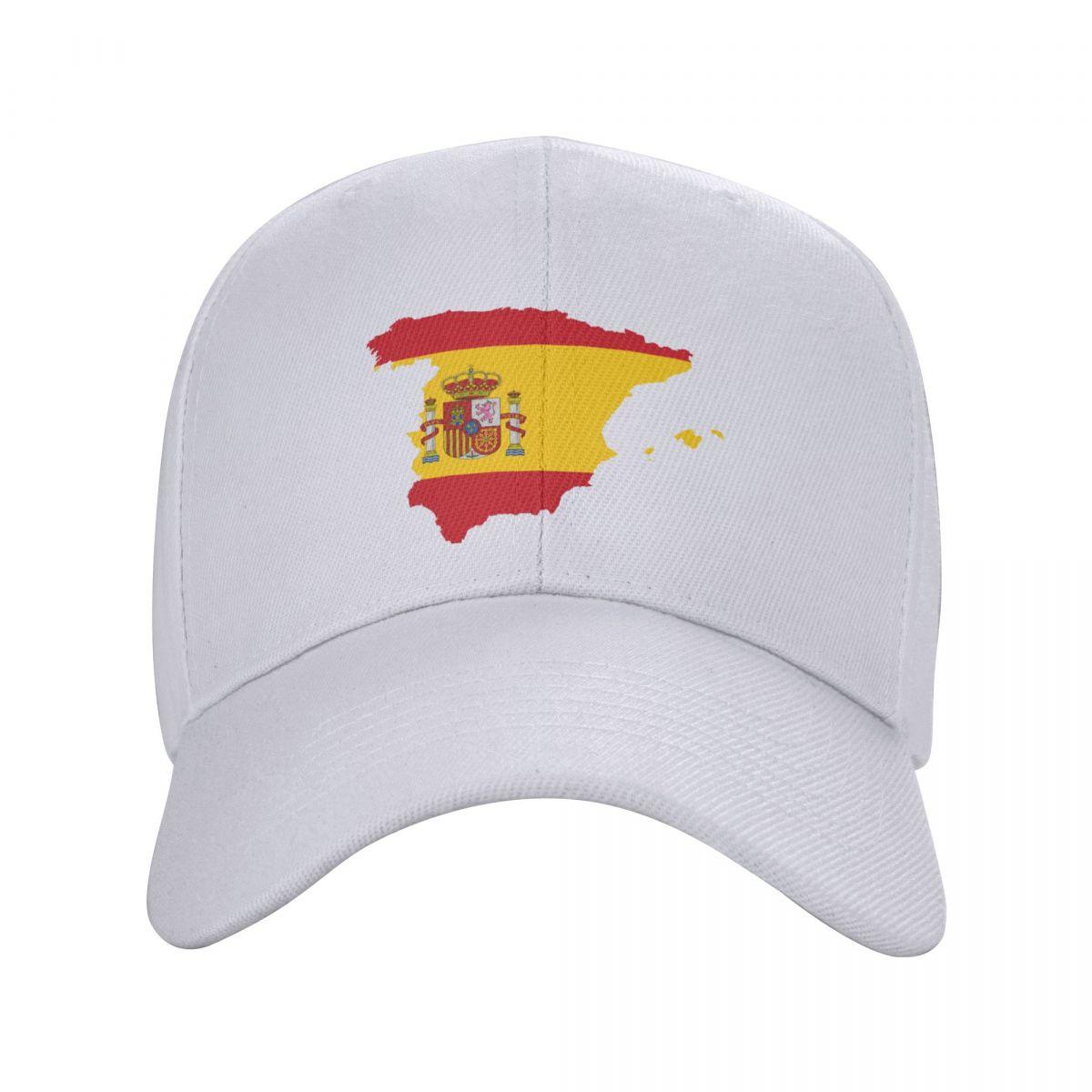 Beerloop Gepersonaliseerde Spaanse vlagkaart honkbalpet voor dames, unisex, verstelbare Spaanse patriottische vaderhoed, outdoor snapback-petten Adjustable Cap