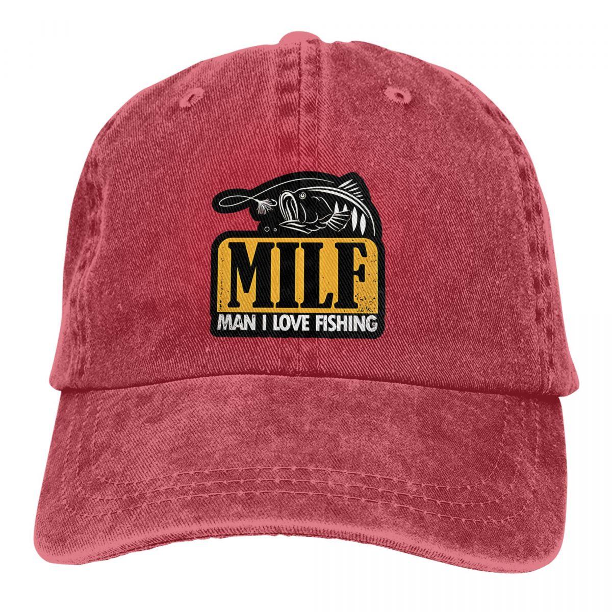 Colorbobble CAP MILF Man I Love Fishing Baseball Caps Pet Vissen Zonnescherm Hoeden voor Unisex One Size