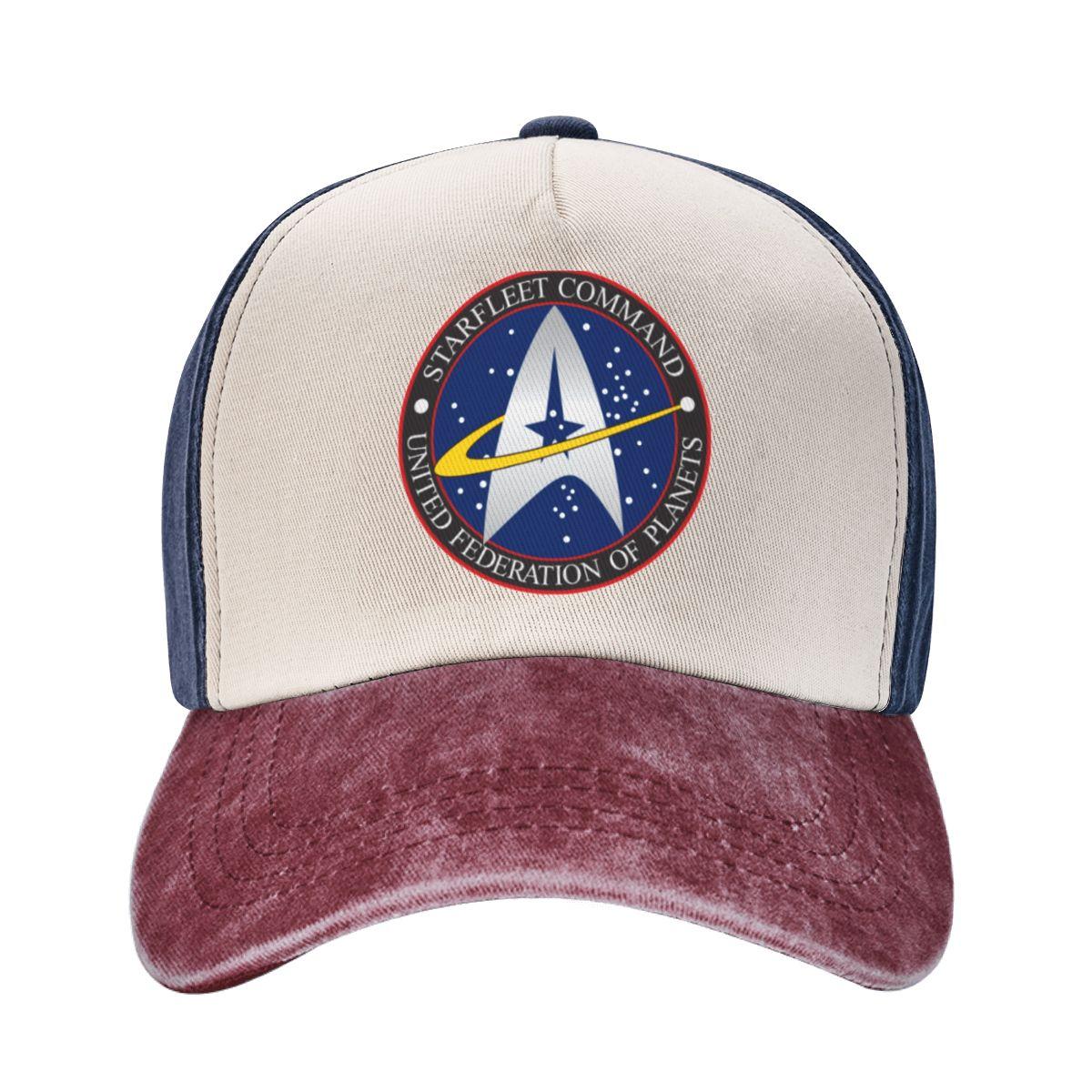 ALLRICK Starfleet Star Treks Cap Trucker Hat Merchandise Classic Distressed Washed Snapback Hat Unisex Outdoor Activiteiten Hoeden Cap One Size