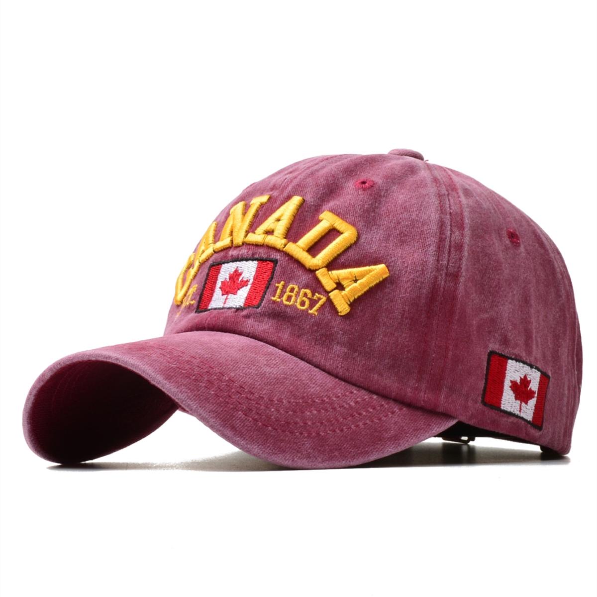 Northwood 5 kleuren CANADA borduurwerk katoenen baseball caps voor mannen vrouwen papa hoeden outdoor trucker hoeden 56-60 cm geel