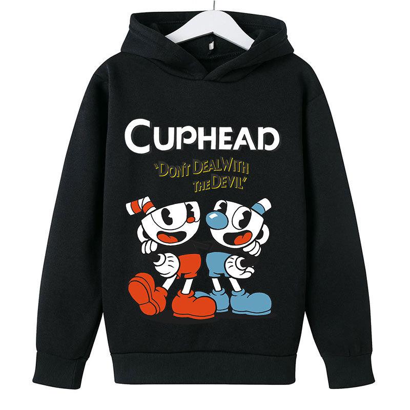 Trendy Hoodie Kids Game Cuphead hoodie Jongens Meisjes mode cartoon sweatshirt lente en herfst model Horror Kleding Lange Mouw 3-13Yrs 140
