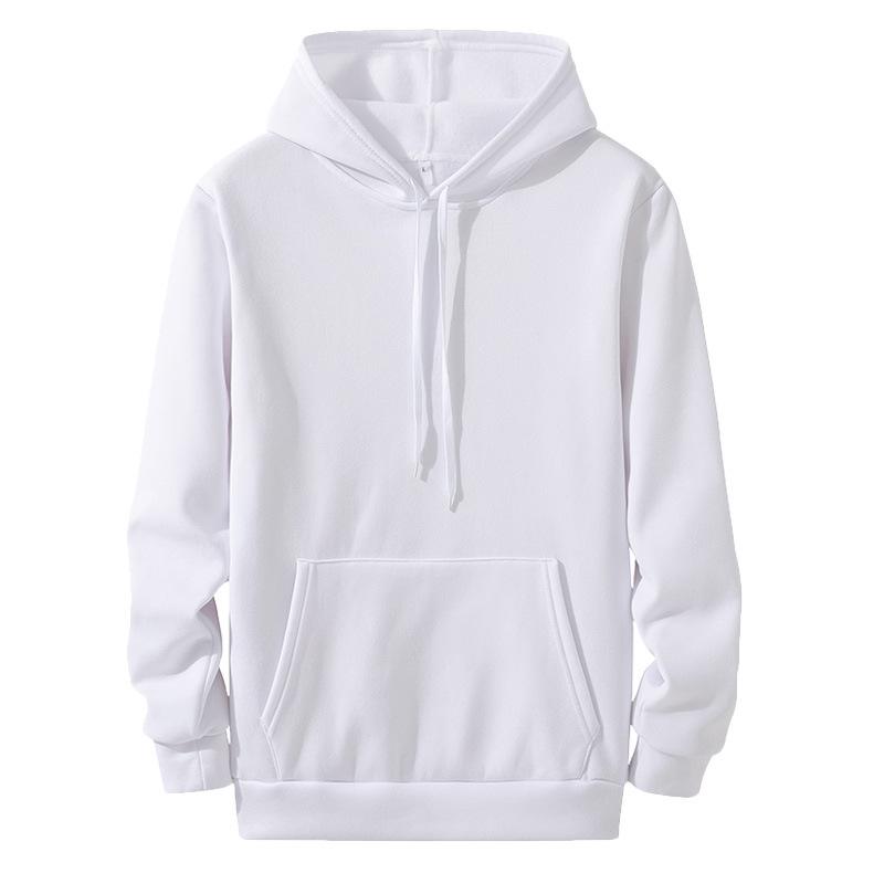 Man world-1 Heren effen kleuren hoodies met lange mouwen, casual sweatshirts, capuchon, hardloopsport, trui met capuchon 3XL wit
