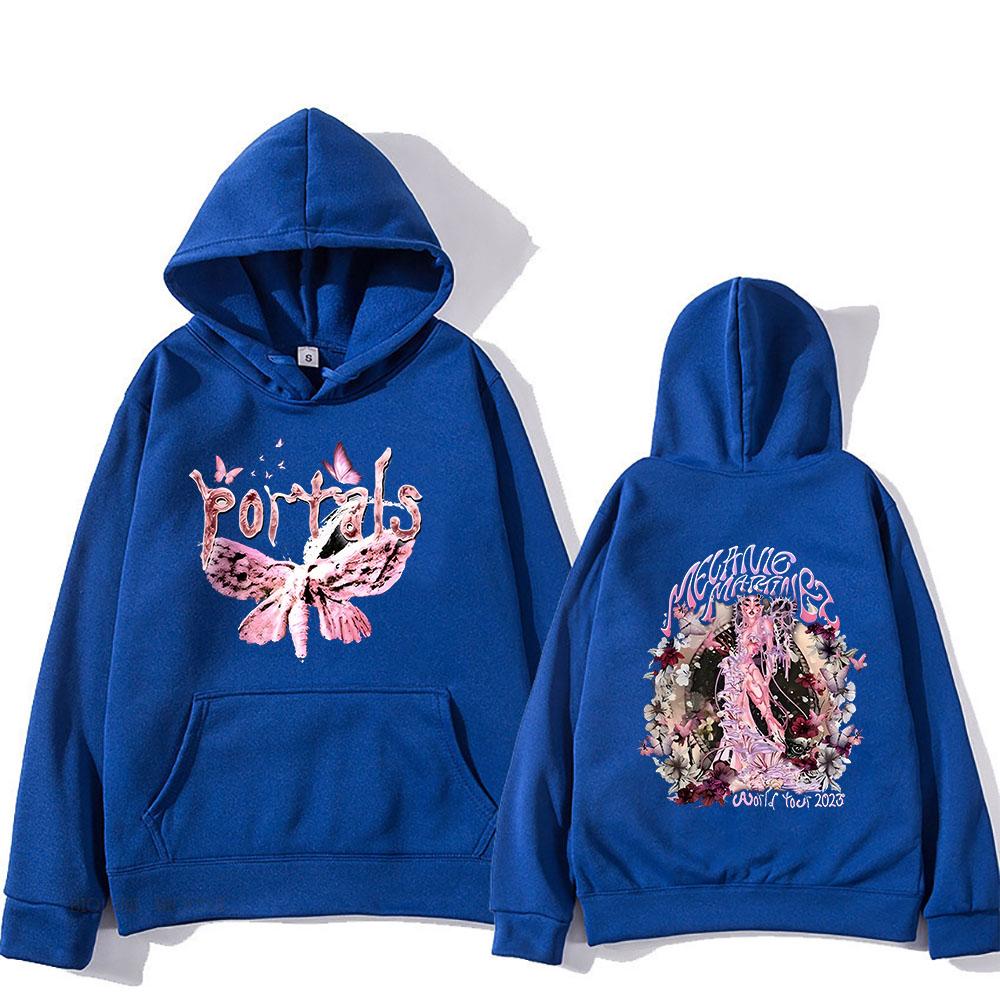 Trendy discount Melanie Martinez Portals Tour Hoodies Heren Dubbelzijdige bedrukking Sweatshirts Grafische tops Vintage fleece truien Lichte stretch XXXL
