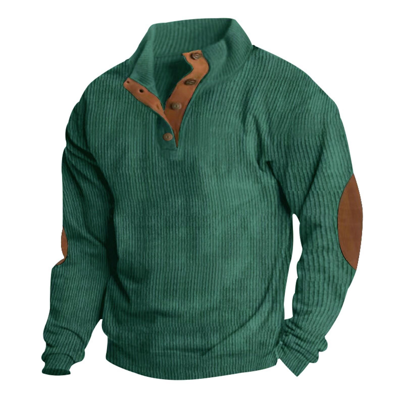 Challenge Lente en herfst herensweatshirt met staande kraag is outdoor casual truien tops L groen
