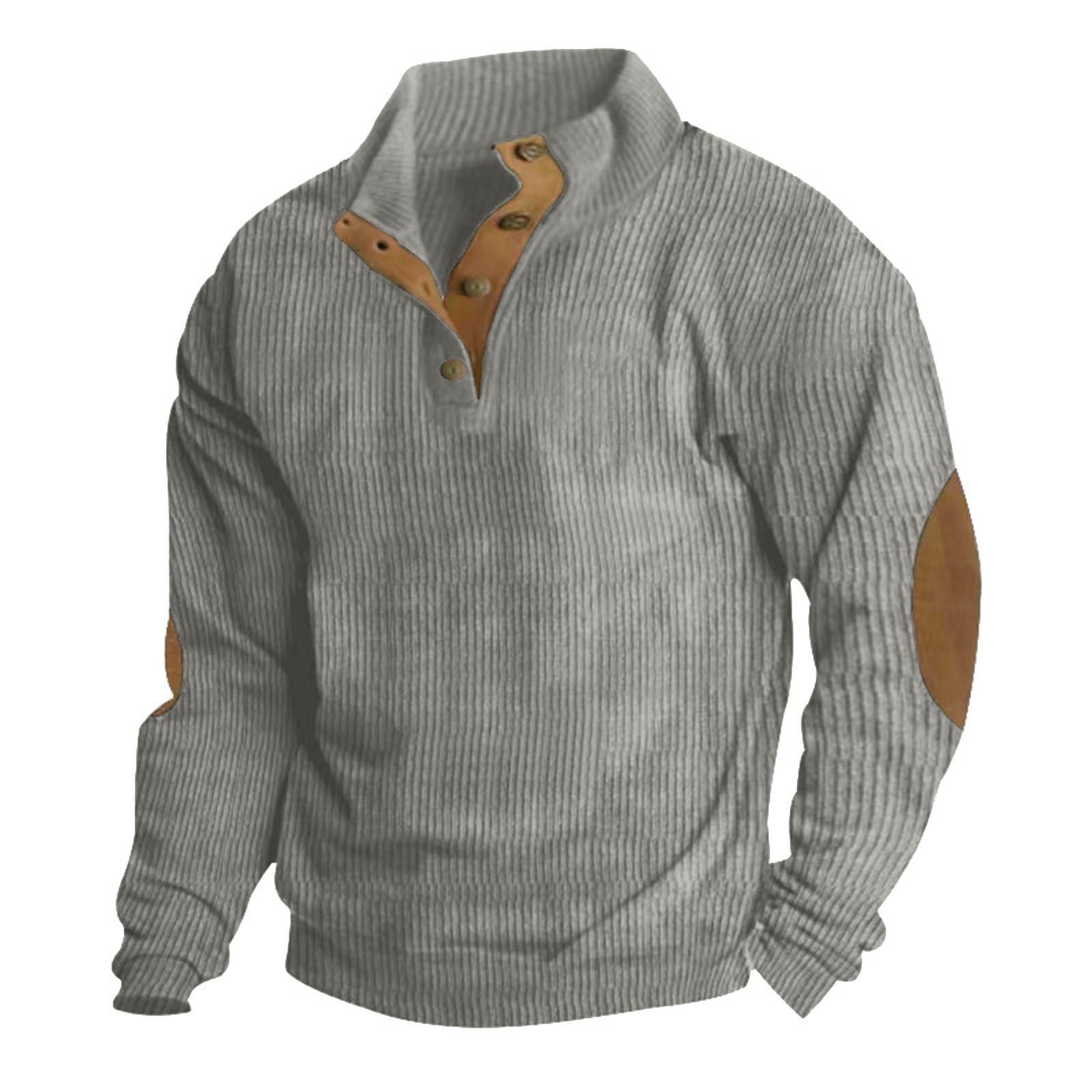 Challenge Lente en herfst herensweatshirt met staande kraag is outdoor casual truien tops XL lichtgrijze kleur