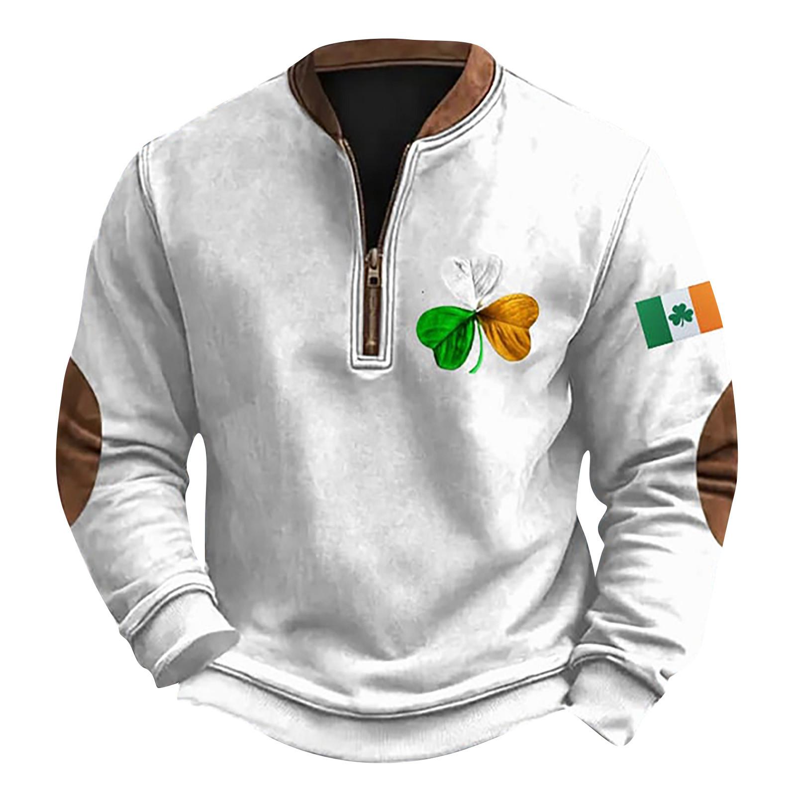 Ren Beauty Heren Retro Casual Gradient Bedrukt Sweatshirt XL wit