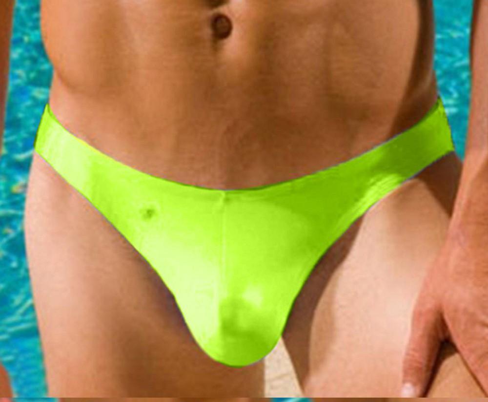Aloys Gladde boxer heren slips string ondergoed badpak M groen