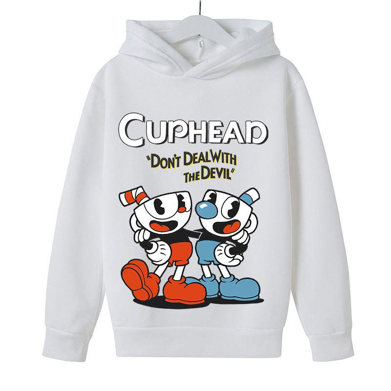 Trendy Hoodie Kids Game Cuphead hoodie Jongens Meisjes mode cartoon sweatshirt lente en herfst model Horror Kleding Lange Mouw 3-13Yrs 150