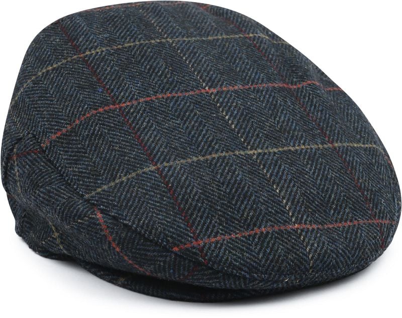 Barbour Wilkin Flat Cap Herringbone Blauw