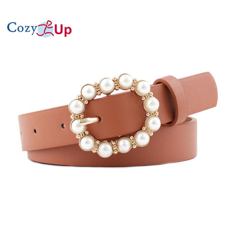 Cozy Up leren parel riem dames all-match mode Japanse gesp riem taille riem riem 2.3*107cm