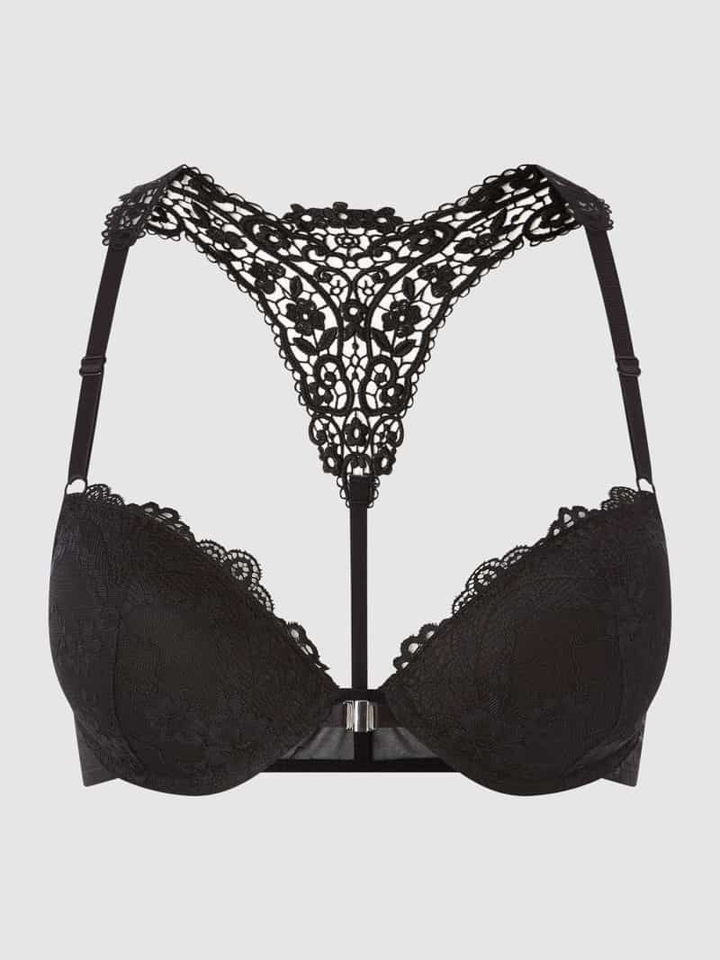 Lascana Push-up-bh MELISSA met voorsluiting & kanten achterkant van borduursel, ondergoed