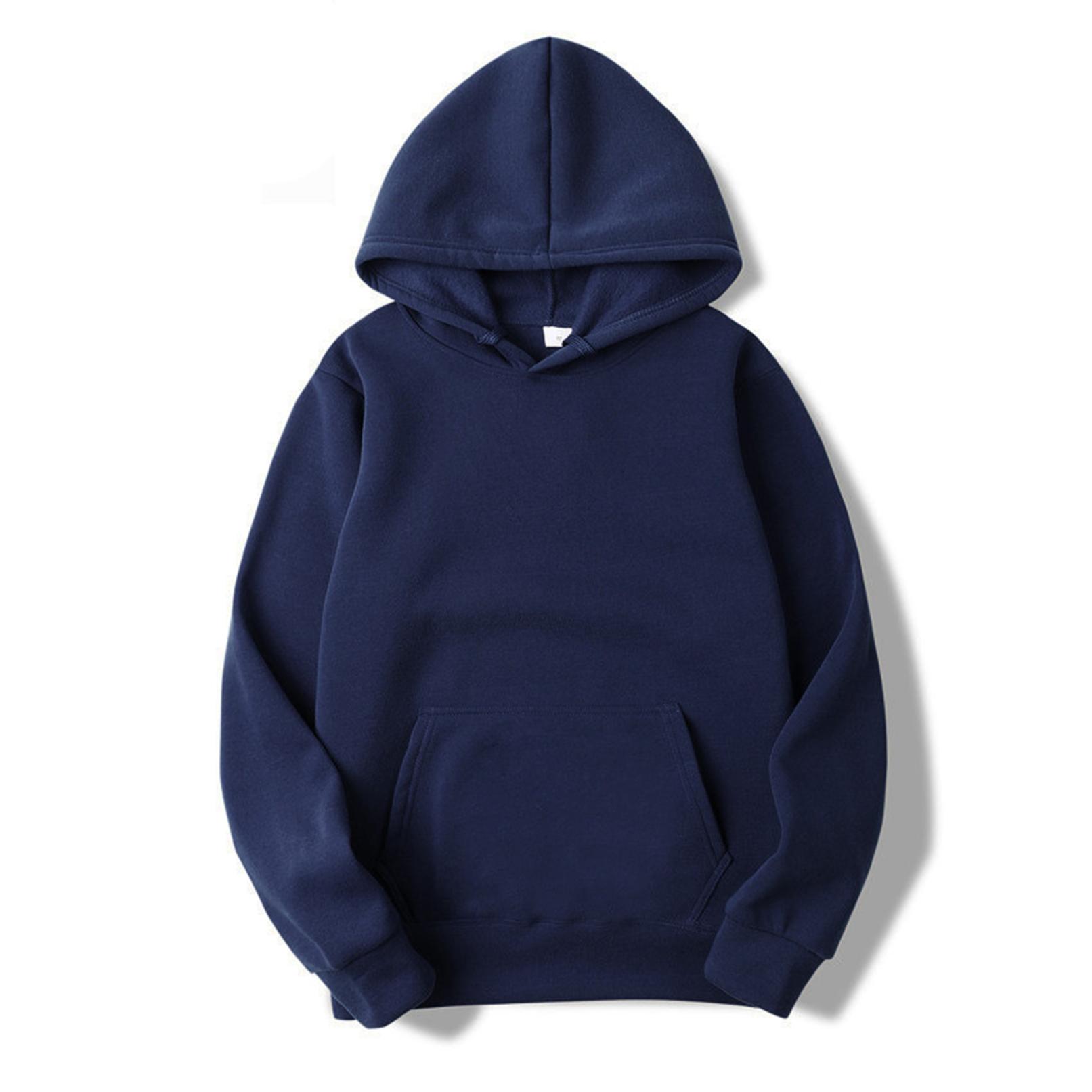 Yeahdor Heren effen trui met capuchon, casual sweatshirt met capuchon, klassieke tops met lange mouwen M