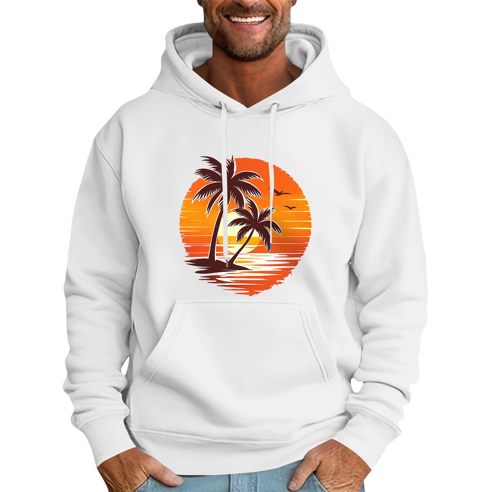 Master key Heren Losse Vlag Bedrukte Capuchon Sweatshirt Heren Casual Mode Sport Sweatshirt M wit
