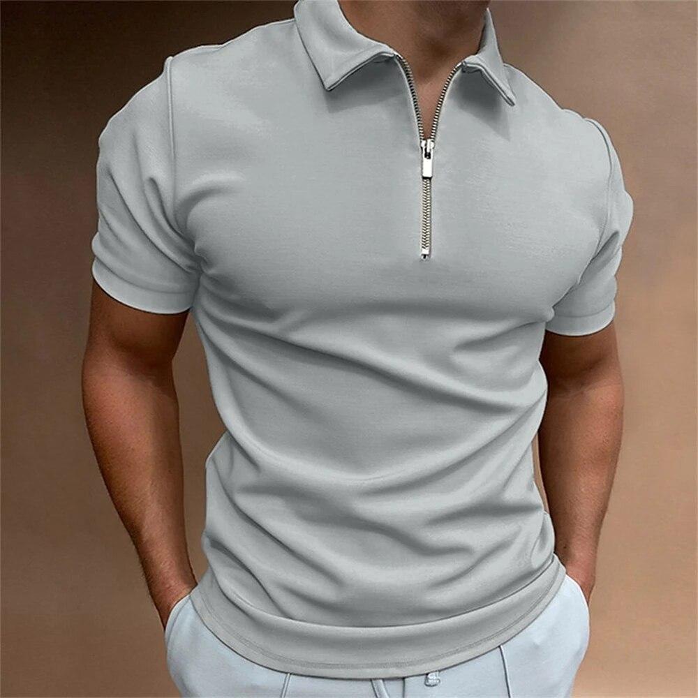 Colorful Supply Eenvoudig poloshirt voor heren Effen golfkleding Dagelijks casual Poloshirts met rits van hoge kwaliteit Zomer Ademend Sneldrogend Herenkleding 3XL