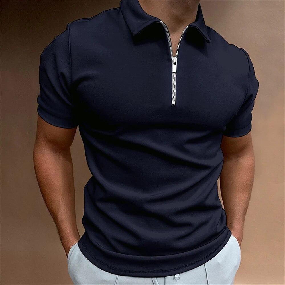 Colorful Supply Eenvoudig poloshirt voor heren Effen golfkleding Dagelijks casual Poloshirts met rits van hoge kwaliteit Zomer Ademend Sneldrogend Herenkleding L