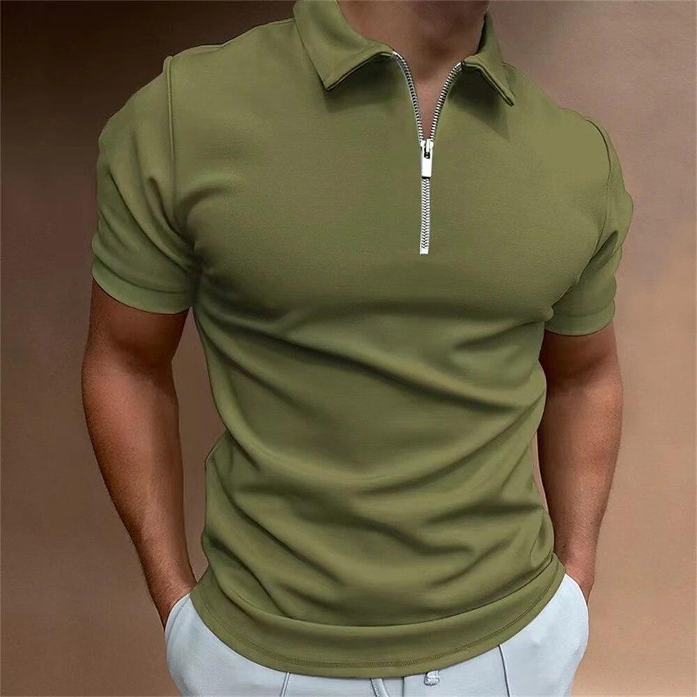 Colorful Supply Eenvoudig poloshirt voor heren Effen golfkleding Dagelijks casual Poloshirts met rits van hoge kwaliteit Zomer Ademend Sneldrogend Herenkleding 3XL