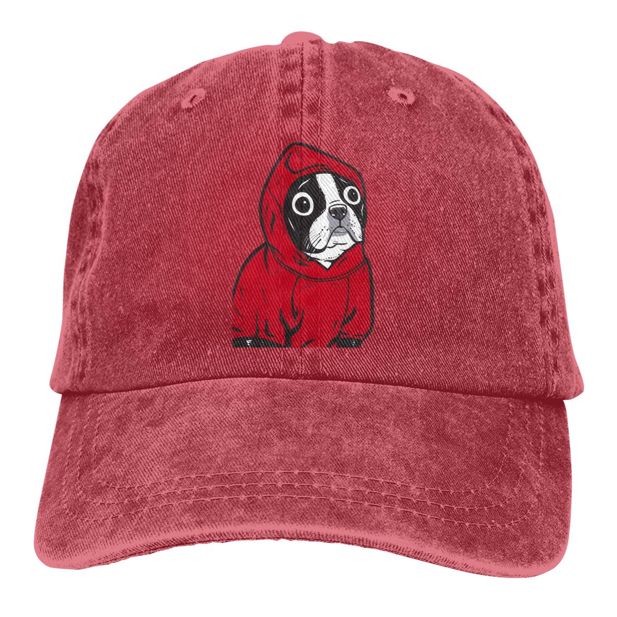 Colorbobble CAP Boston Terriër in een rode hoodie baseball caps pet Franse bulldog hond minnaar zonnescherm hoeden voor unisex One Size