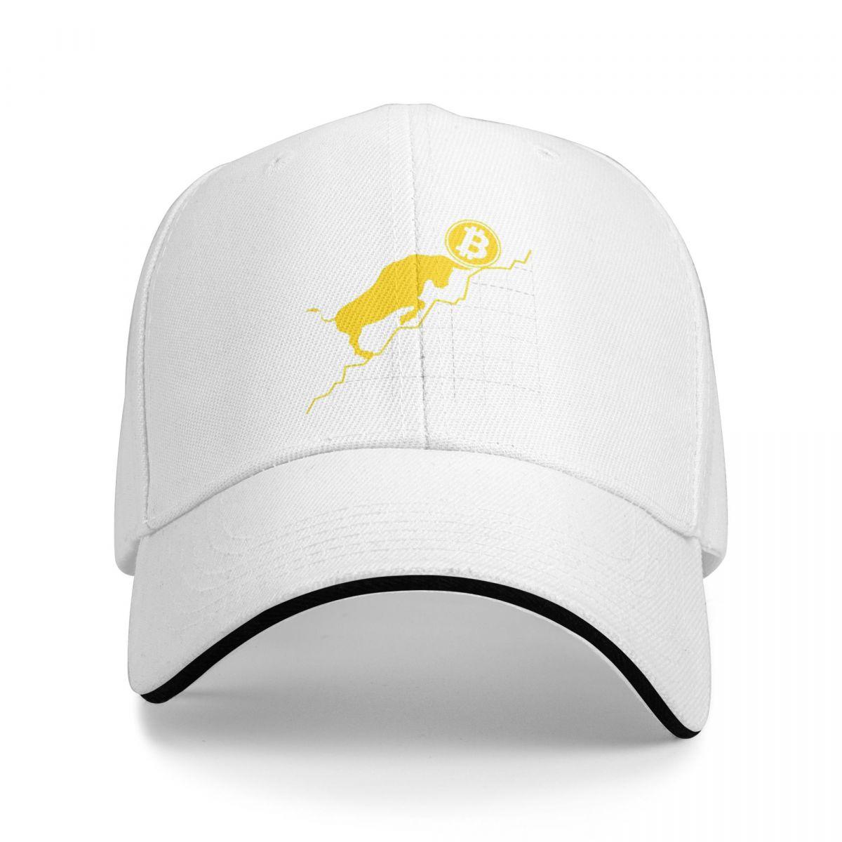 Beerloop Stier en het Bitcoin-symbool Crypto-valuta Cryptocurrency Art Washed Unisex's Baseball Cap Trucker Snapback Caps Dad Hat Golf Hoeden one size