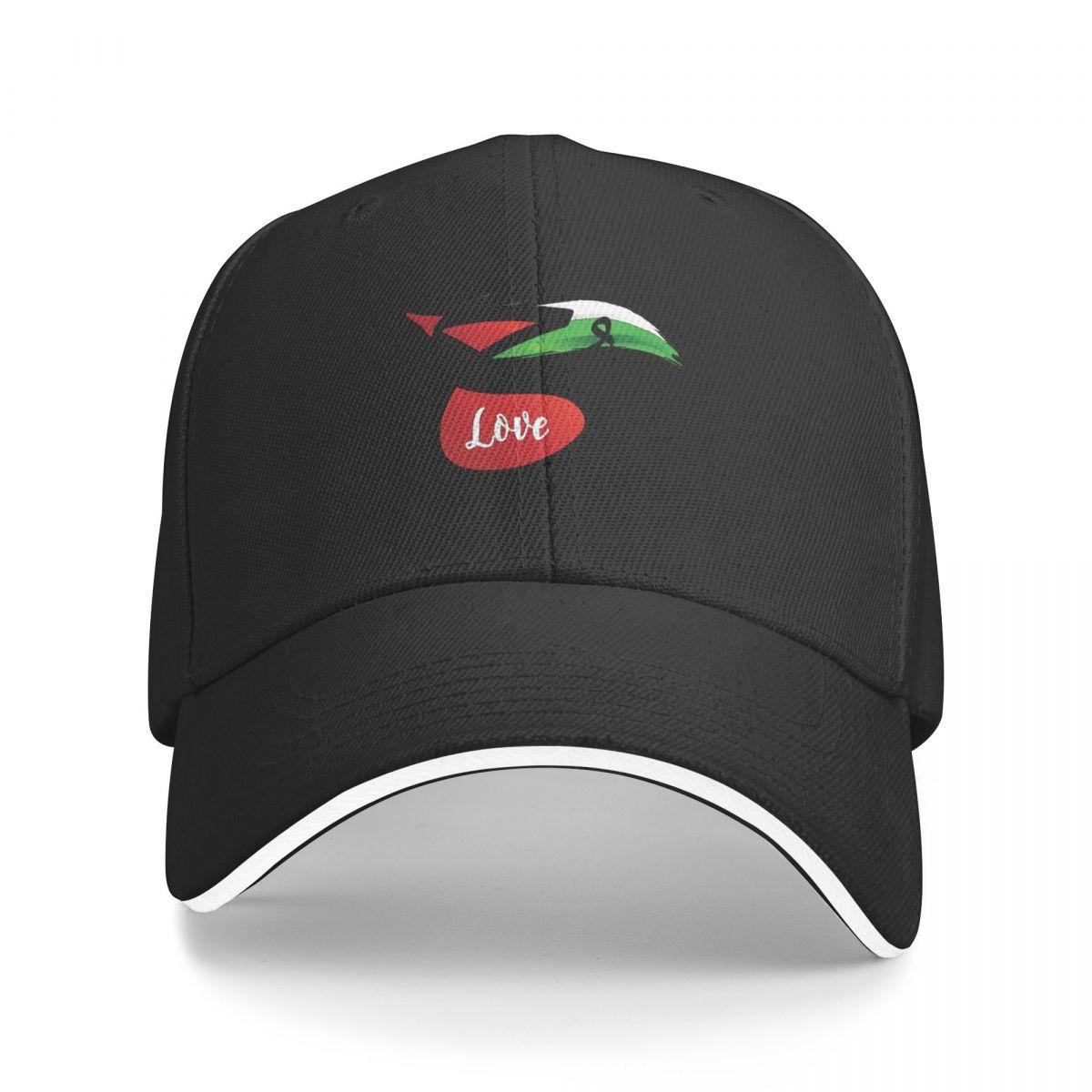 Beerloop Liefde is Palestina met Arabische kalligrafie Palestijnse vlag Ontwerp Gratis Palestina Hoed Pet Gepersonaliseerde Vizier Winddichte Hoed one size