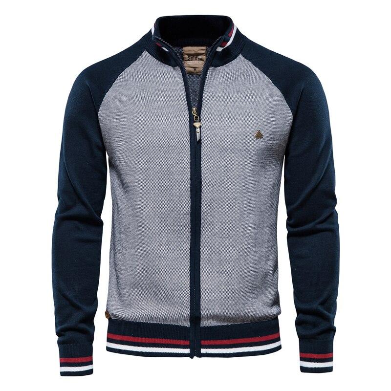 AIOPESON Men Fashion AIOPESON Katoen Rits Vest Mannen Casual Hoge Kwaliteit Trui Mannen Winter Mode Merk Vesten voor Mannen L 65-75 kg Vloot