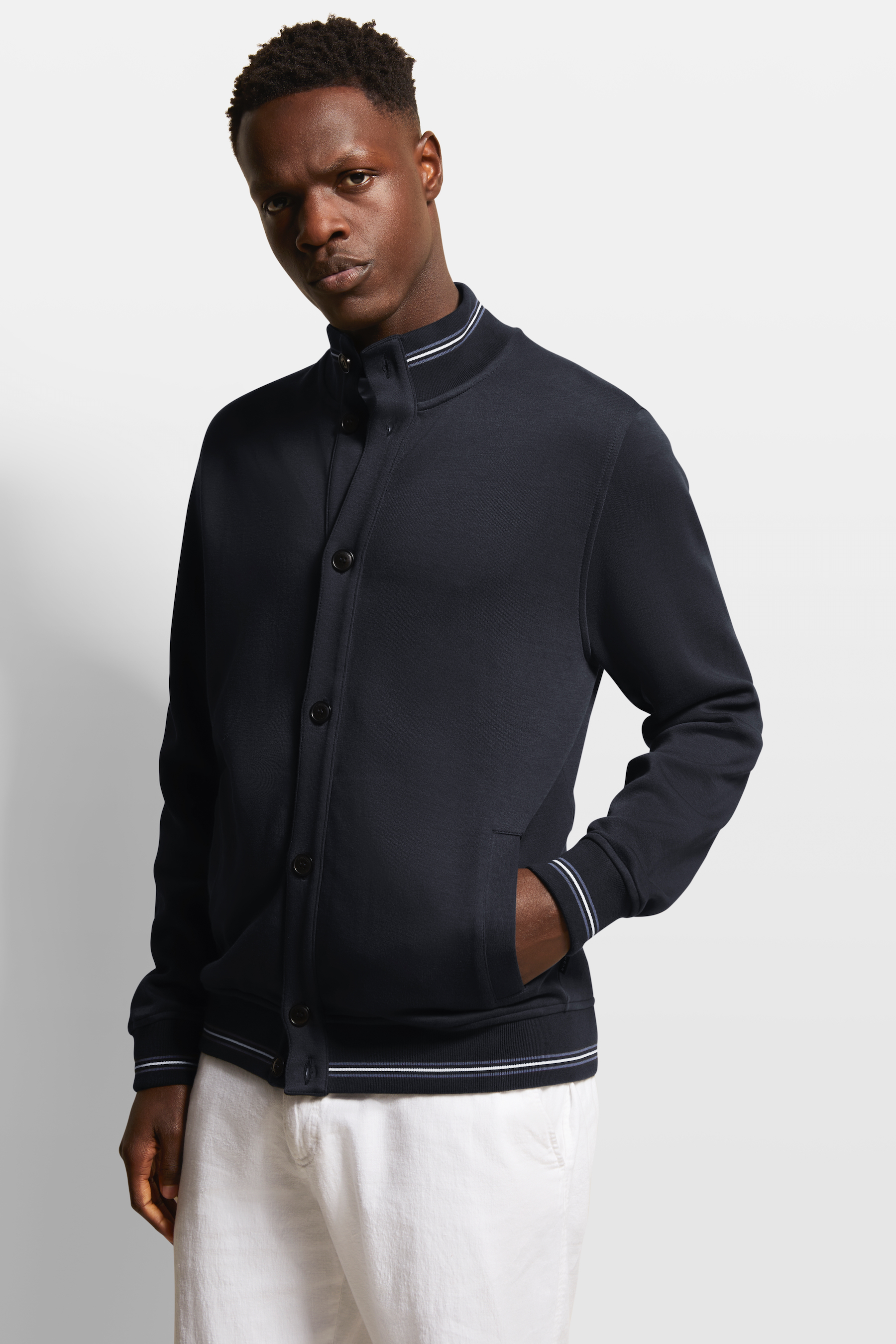 Bugatti Sweatshirt met collegkraag