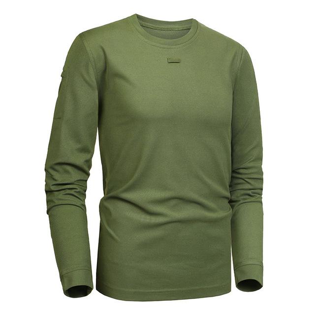MEGE KNIGHT Tactische militaire kleding herenoverhemd Effen Coolmax Sneldrogend Leger Casual heren T-shirt met lange mouwen, t-shirt voor heren L groen