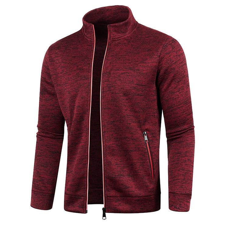 King Billion Herfst Winter Heren Rits Gebreide Lange Mouwen Dunne Kasjmier Mode Top Trui Jas XXL wijn