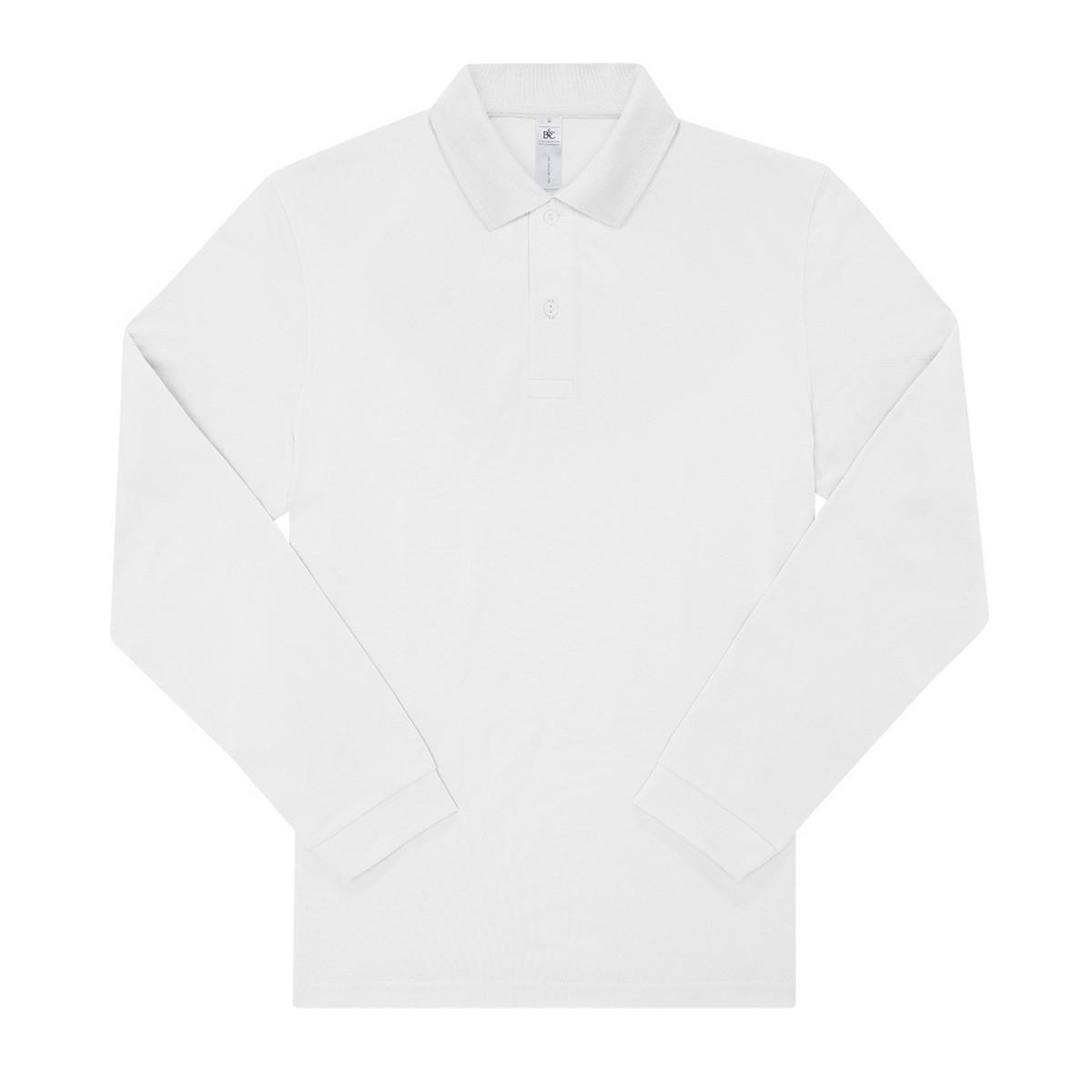 B&C Heren My-poloshirt met lange mouwen S