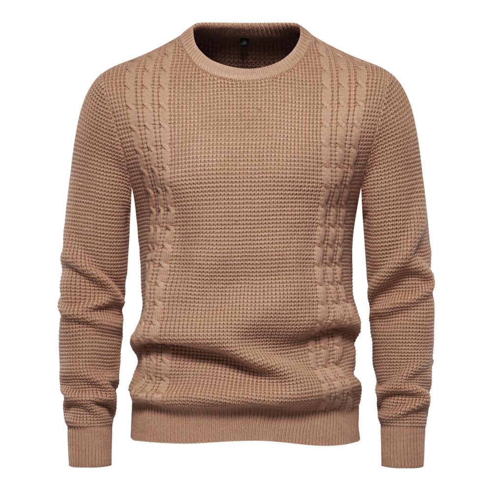 AIOPESON Men Fashion 2023 Nieuwe Warme Heren Truien Trui Voor Herfst En Winter Met Effen Kleur En Zacht Materiaal Casual Klassieke Trui Mannen M 65-75 kg kameel