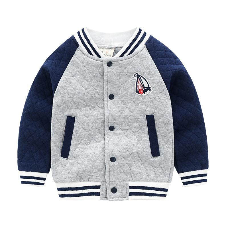 27kids Fashion Space Winter katoenen kinderkleding jongens casual sport top studenten katoenen jas 130cm grijs