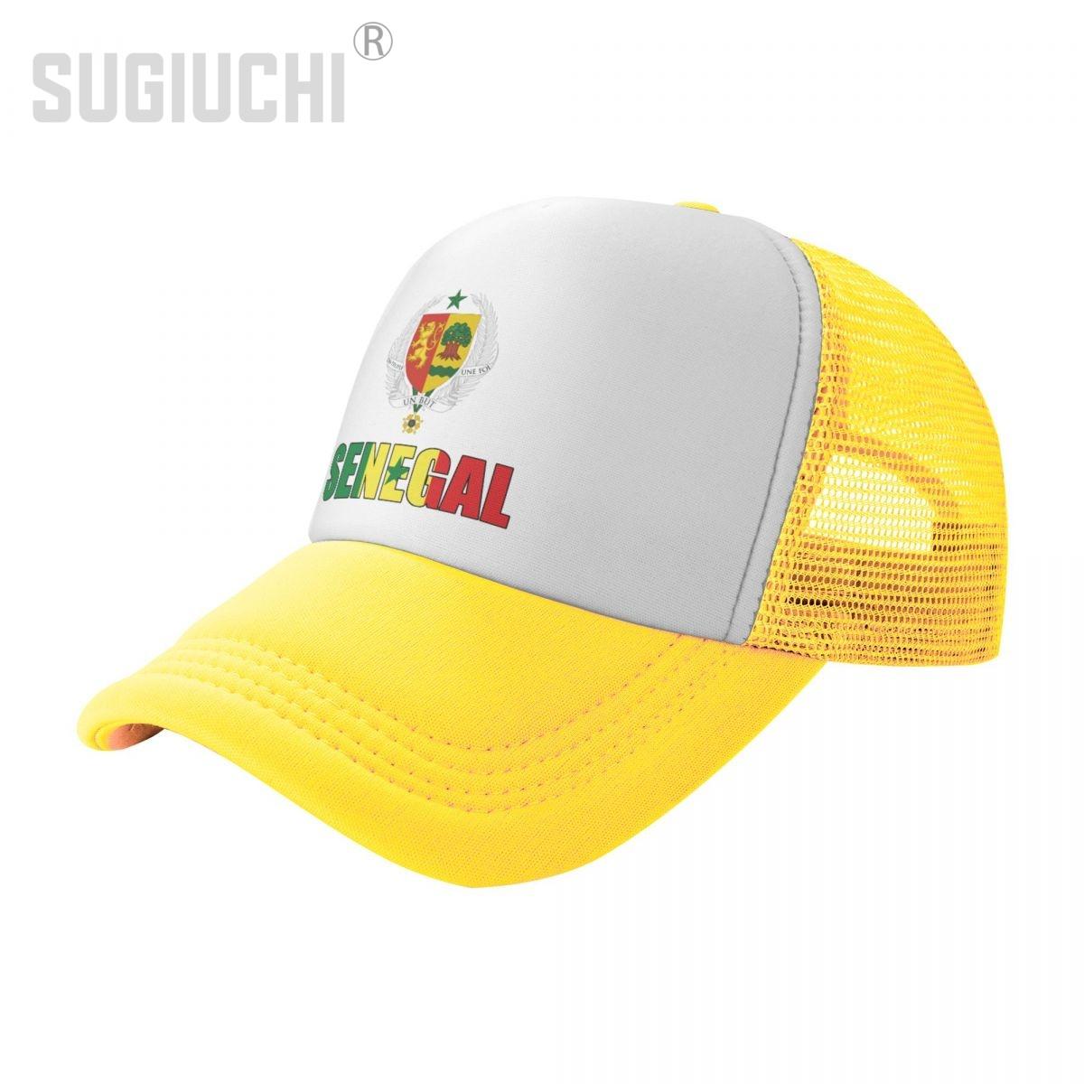 ALLRICK Mesh Cap Hoed Senegal Letter Vlag Embleem Trucker voor Unisex WoUnisex geboren Alle mensen Retro Baseball Caps Cool One Size