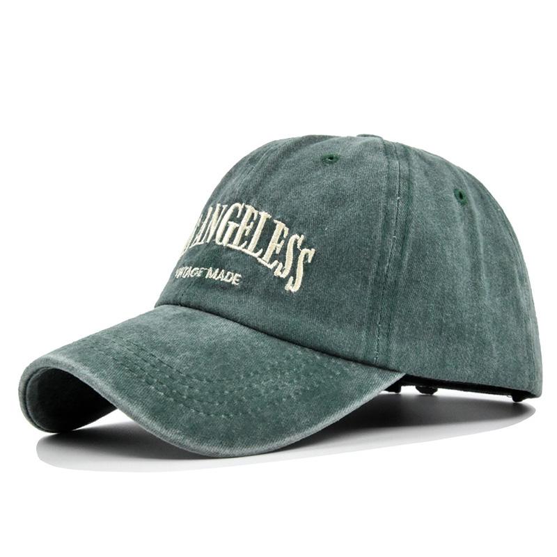 R&N Fashion Retro katoenen baseballpet heren dames letterborduurwerk hiphop pet unisex lente zomer verstelbare snapback sportpetten legergroene kleur