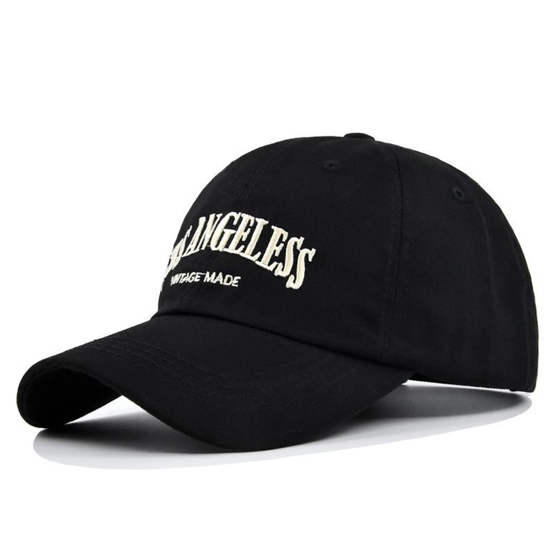 R&N Fashion Retro katoenen baseballpet heren dames letterborduurwerk hiphop pet unisex lente zomer verstelbare snapback sportpetten zwart