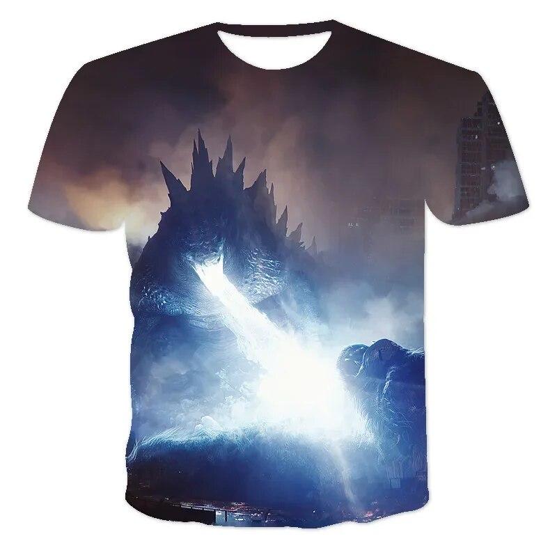 ETST WENDY 013 Godzilla Vs Monster King Kong T-shirt 3D Digital Printing T-shirt Cartoon Kinderen Jongens Meisjes Korte mouwen Zomer Kleding Gift 150cm