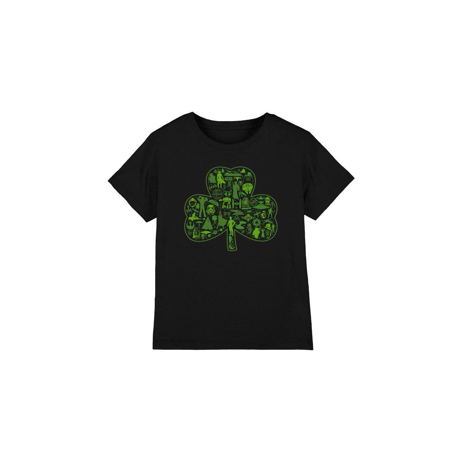 Star Wars Childrens/Kids Clover Icons St Patricks Day T-Shirt 3-4 Years zwart