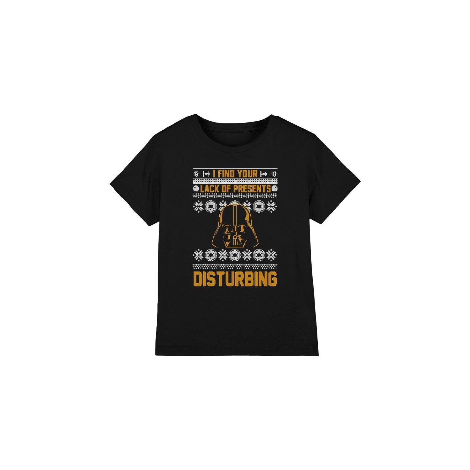 Star Wars Childrens/Kids Lack Of Christmas Presents Fair Isle T-Shirt 7-8 Years zwart
