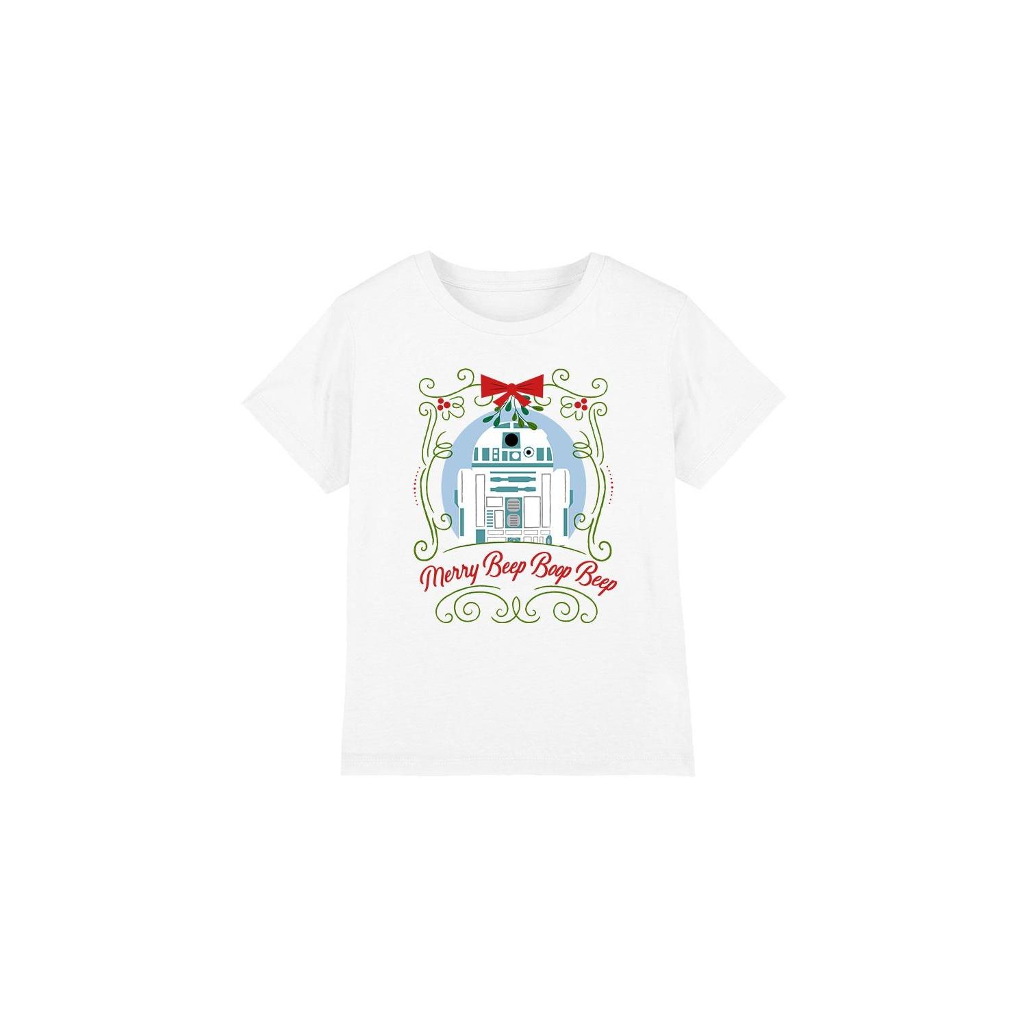 Star Wars Childrens/Kids Merry Beep Boop Beep R2-D2 Christmas T-Shirt 3-4 Years wit