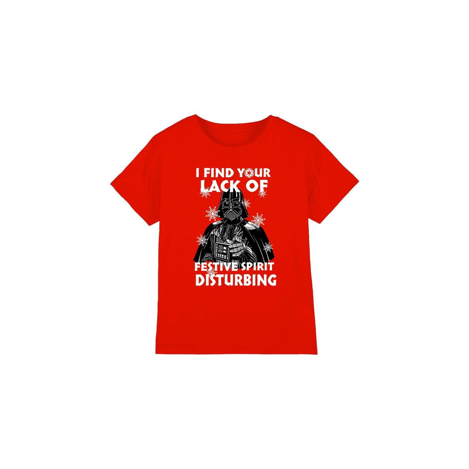 Star Wars Childrens/Kids Lack Of Spirit Darth Vader Christmas T-Shirt 5-6 Years rood
