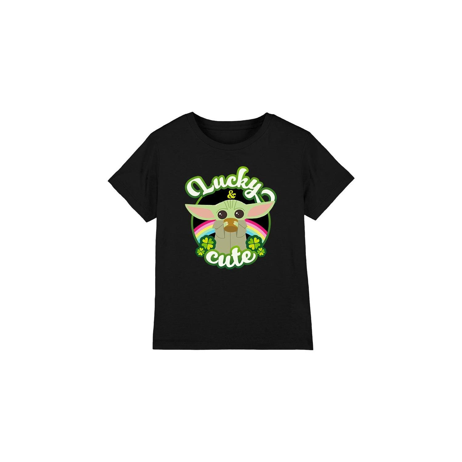 Star Wars Childrens/Kids Lucky Cute Grogu St Patricks Day T-Shirt 7-8 Years zwart