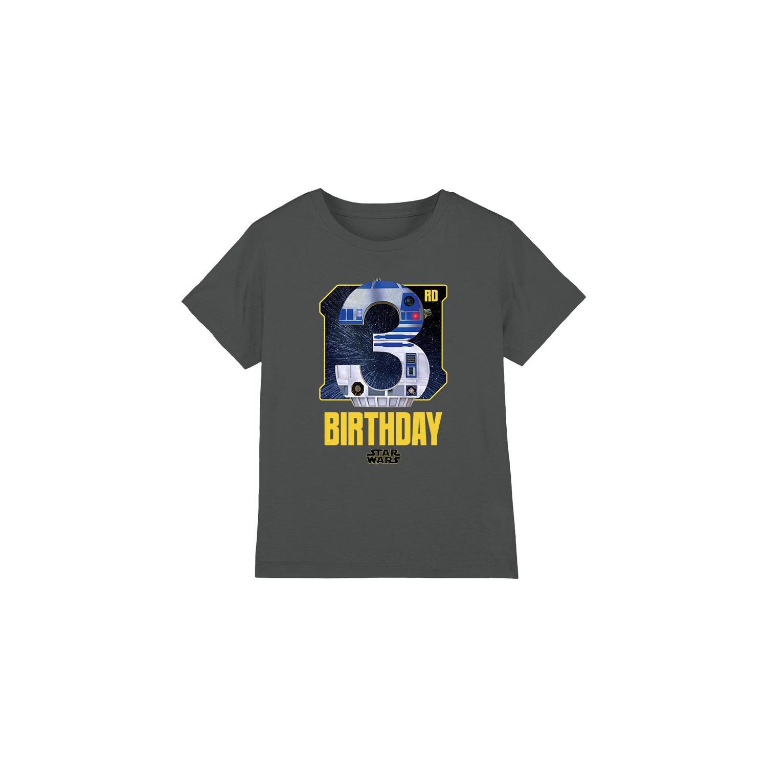Star Wars Childrens/Kids R2-D2 Space 3rd Birthday T-Shirt 12-13 houtskool