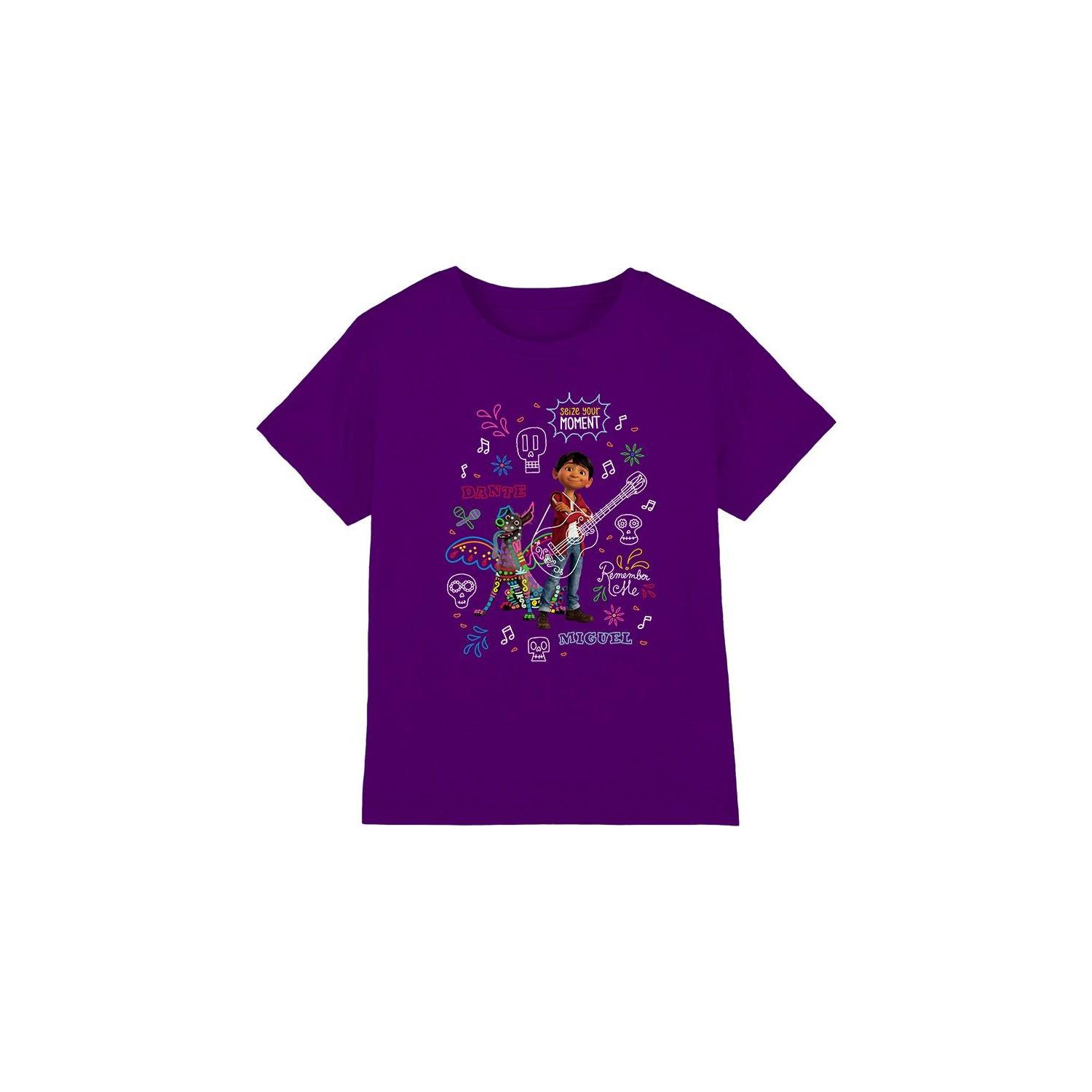 Coco Childrens/Kids Miguel Dante Movie Quotes And Colourful Doodles T-Shirt 5-6 Years paars
