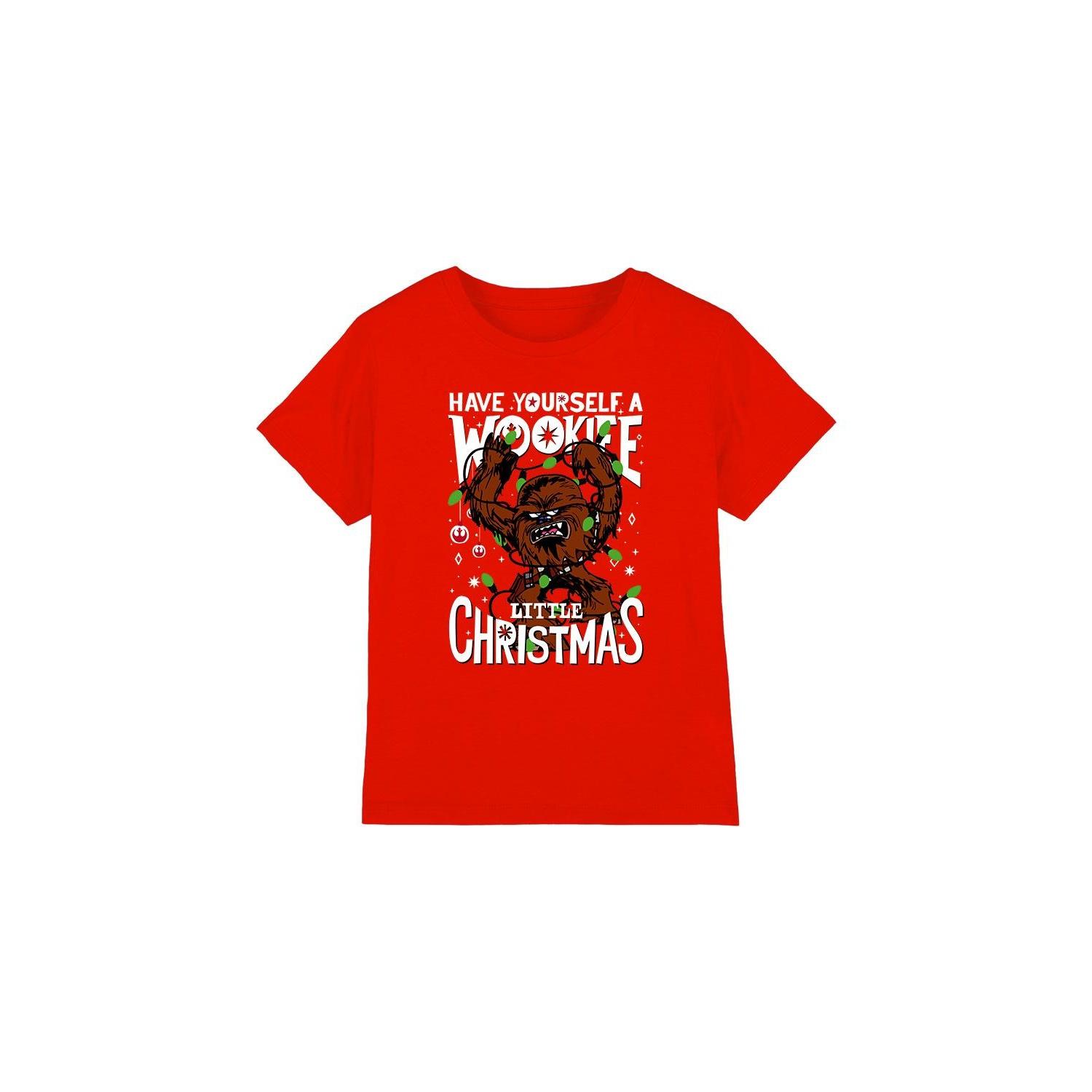 Star Wars Childrens/Kids A Wookie Little Christmas T-Shirt 7-8 Years rood